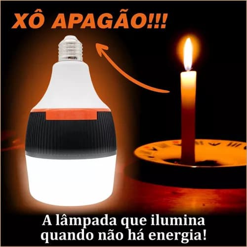 Lâmpada De Emergência 50w Ligada Após Faltar Energia Led Bivolt