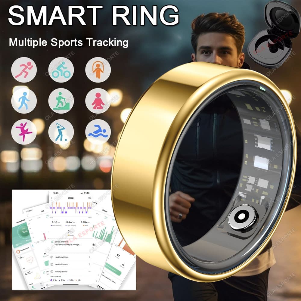 Huawei Anel Inteligente Masculino Feminino Com Estojo De Carregamento , Monitor De Oxigênio No Sangue E Frequência Cardí