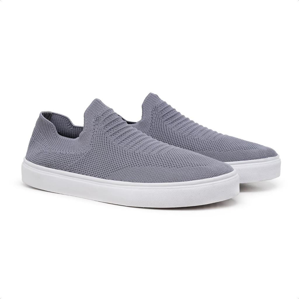 Tênis Masculino Casual Slip On Knit Respirável Antiderrapante Moderno