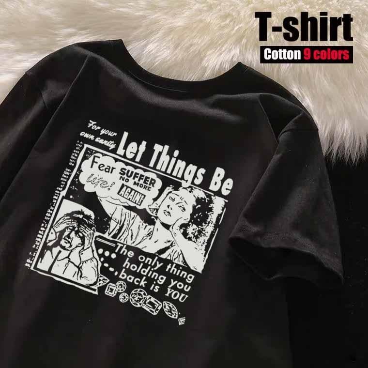 100 % Algodão Camiseta Masculina retro Y2K Impressão Verão Em Torno Do Pescoço Topo Manga Curta Roupas Masculinas Estuda