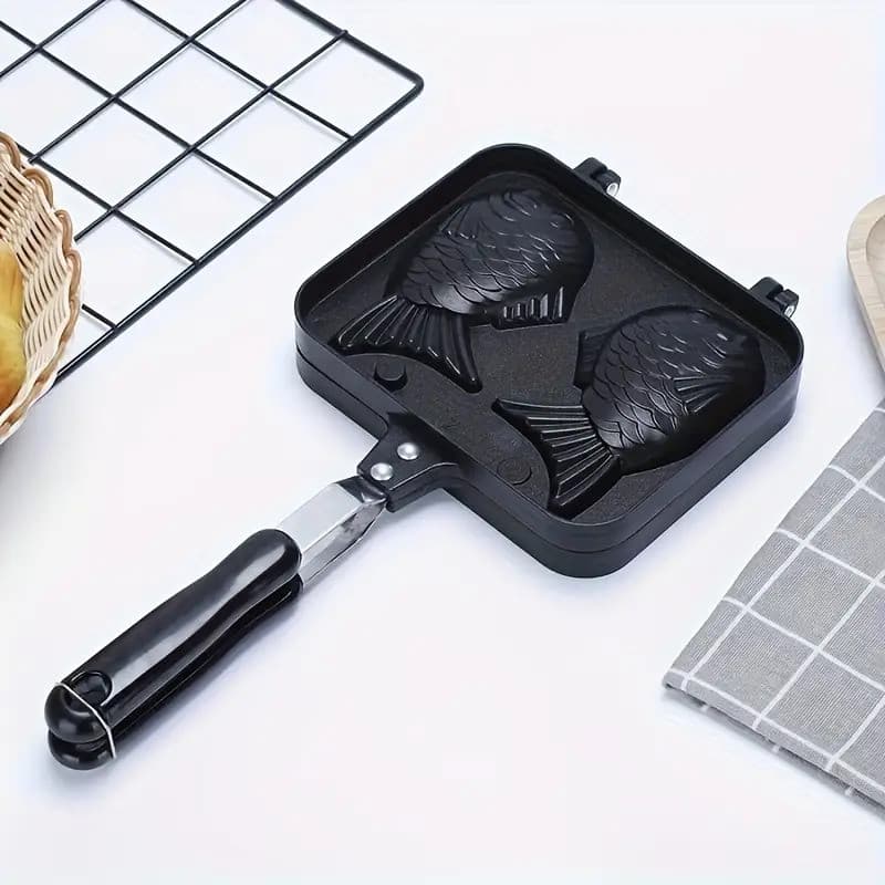 1 unidade de forma para taiyaki em formato de peixe, forma para waffle, forma para biscoitos e bolos feitos à mão, forma