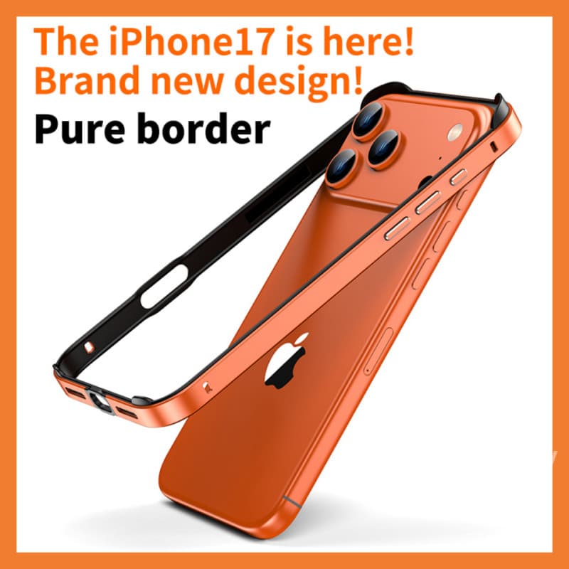 Luxo Laranja 2 Em 1 Híbrido Silicone Quadro Alumínio Metal Caso De Telefone Para IPhone 17 16 Pro Max 17air 17promax Dis