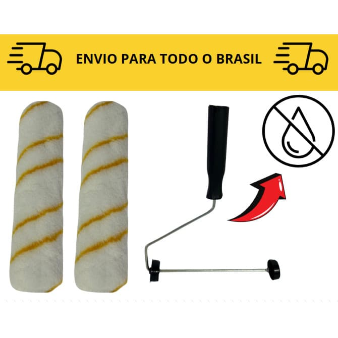 Kit 2 Rolos de Pintura Anti Respingo com 1 suporte / Pintura / 23cm / Kit de pintura