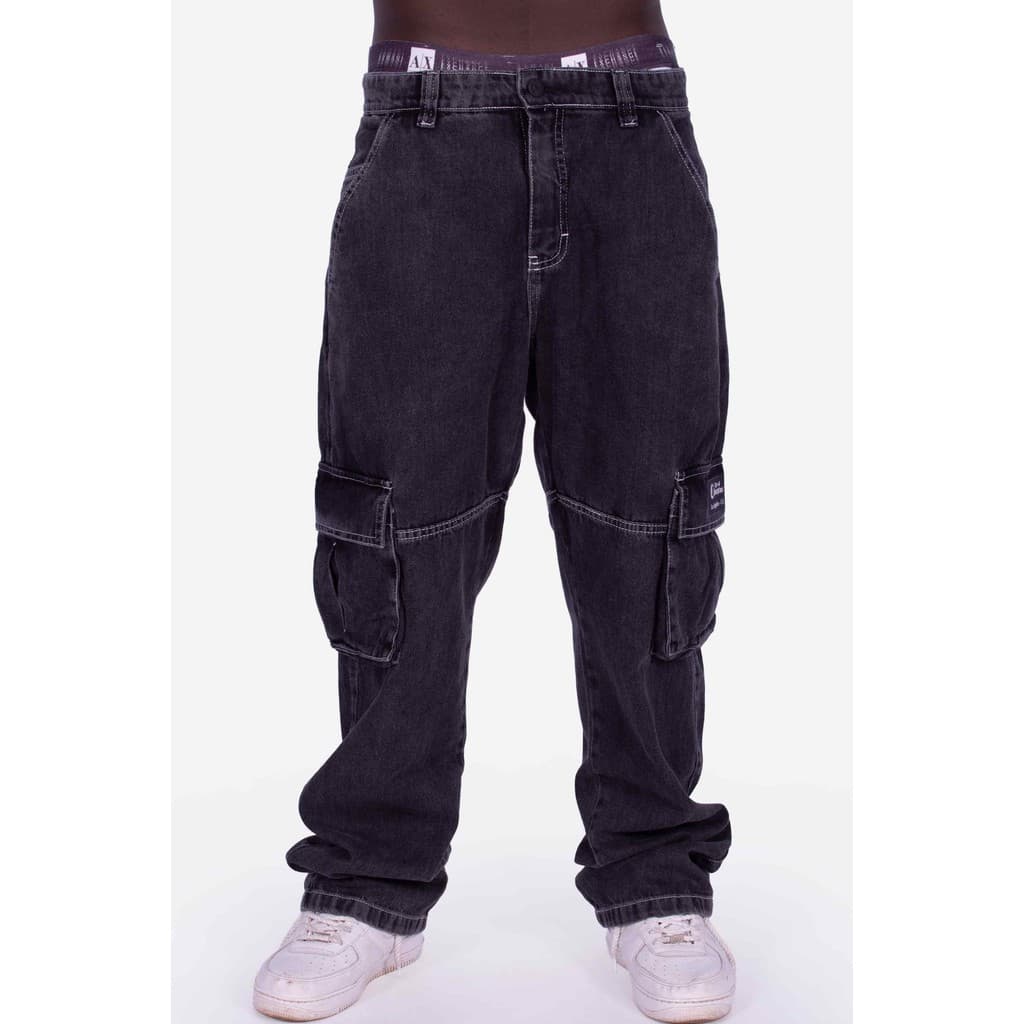 Calça Jeans Cargo Compton Straight Outta Black