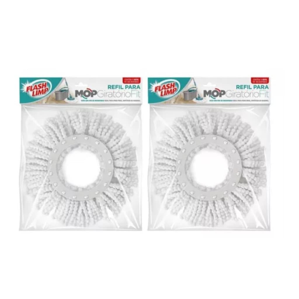Flash Limp Refil De Microfibra Para Mop Giratório Fit Kit C/2 Mop5011Mop9379 Mop9775