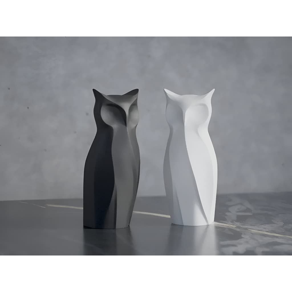 Escultura De Coruja Nocturna Sabedoria E Elegância 15cm