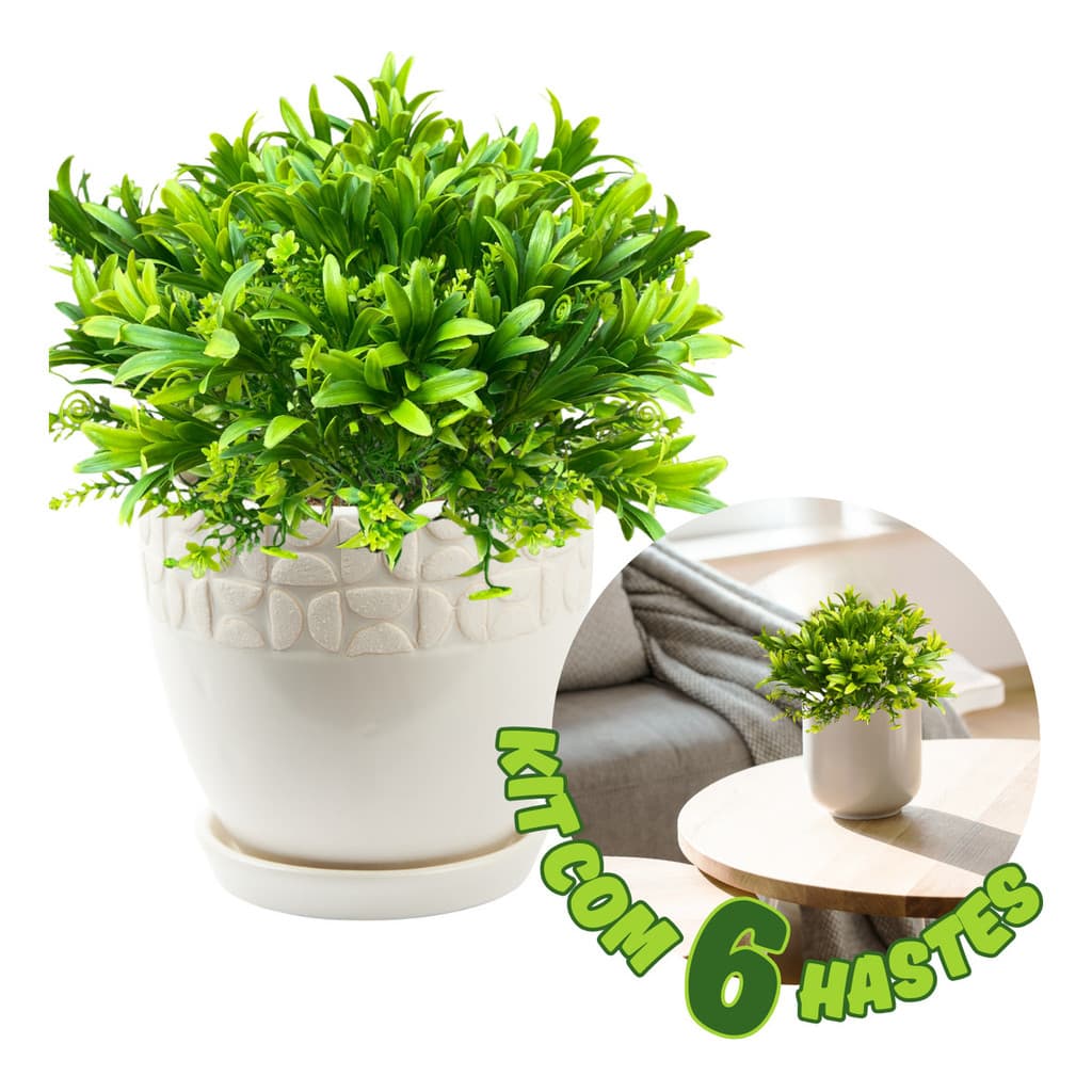 Kit 6 Planta Artificial Verde Toque Real Lavabo Cozinha
