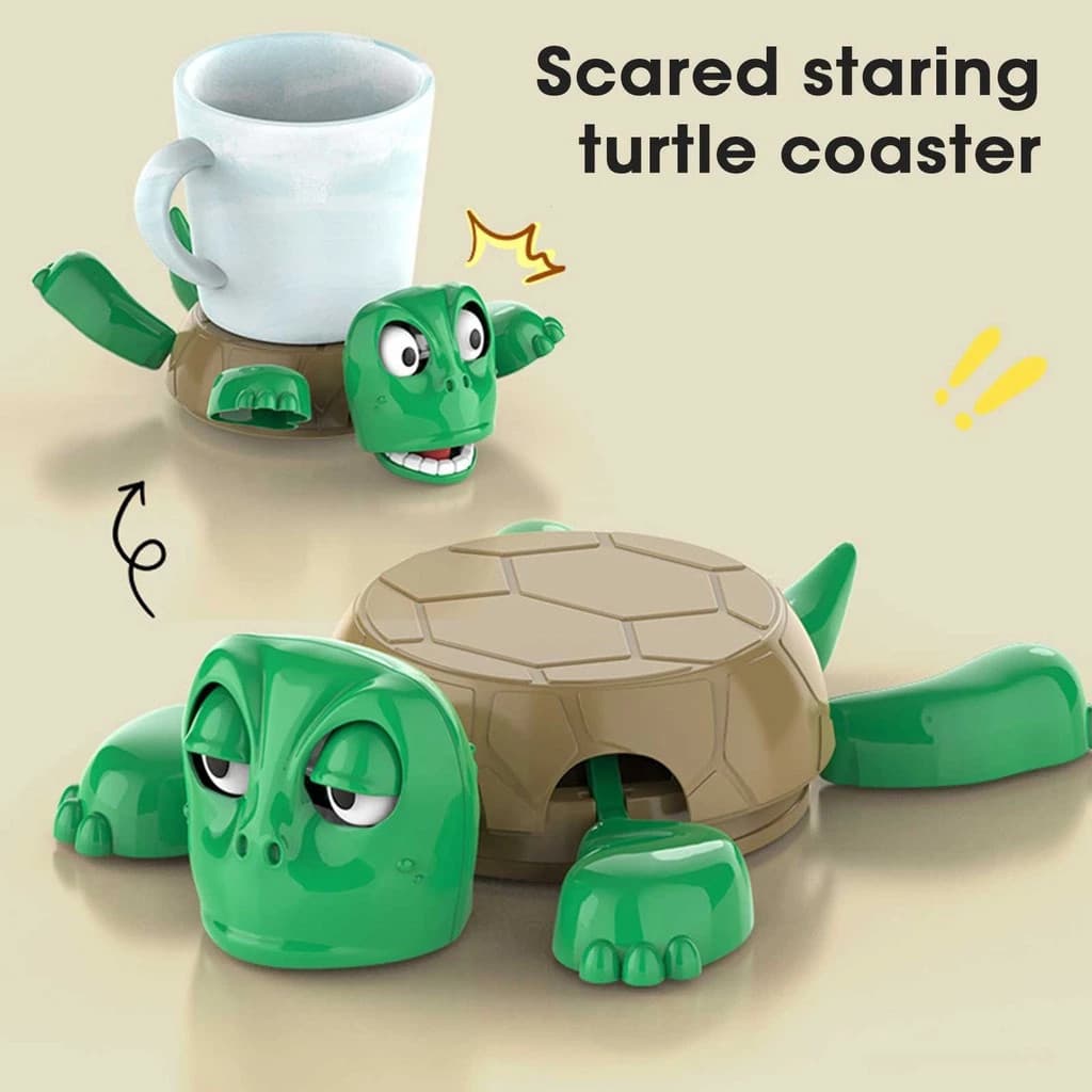 Conjunto Engraçado De Porta-Copos De Tartaruga-Pressione O Design De Olhos Pop , Exclusivo E Brincalhão Para Uso Domésti