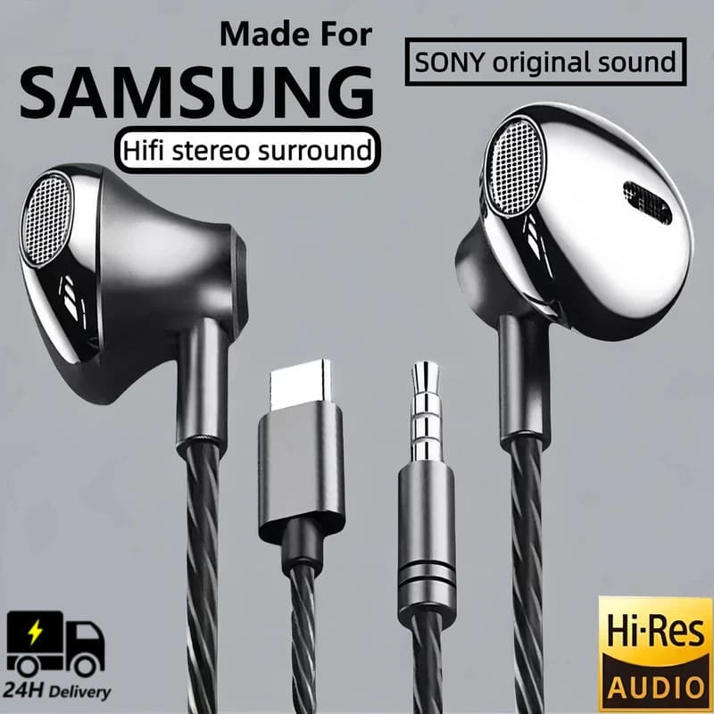 USB Tipo C Fone De Ouvido Alta Fidelidade Baixo Estéreo Controle Volume Microfone 3.5mm Com Fio Fones Compatível Para Ga