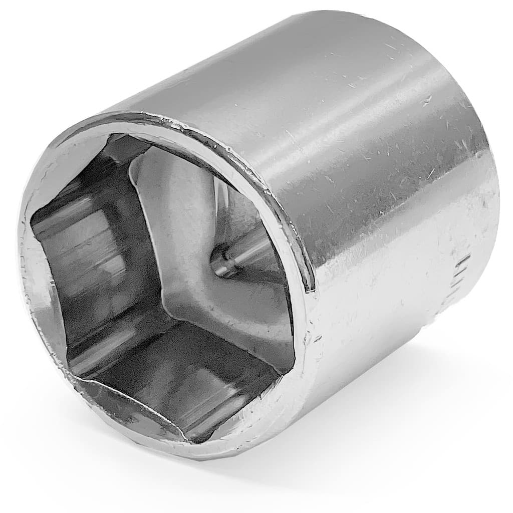 Soquete Curto Sextavado Aço 27 Mm Encaixe 1/2 Para Chave de Impacto
