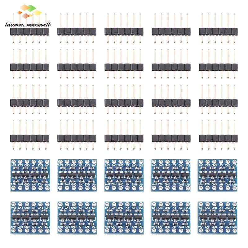 10Pcs 4 Canais IIC Conversor De Nível Lógico Módulo Bidirecional 3.3V A 5V Shifter Para (Pacote Com 10)