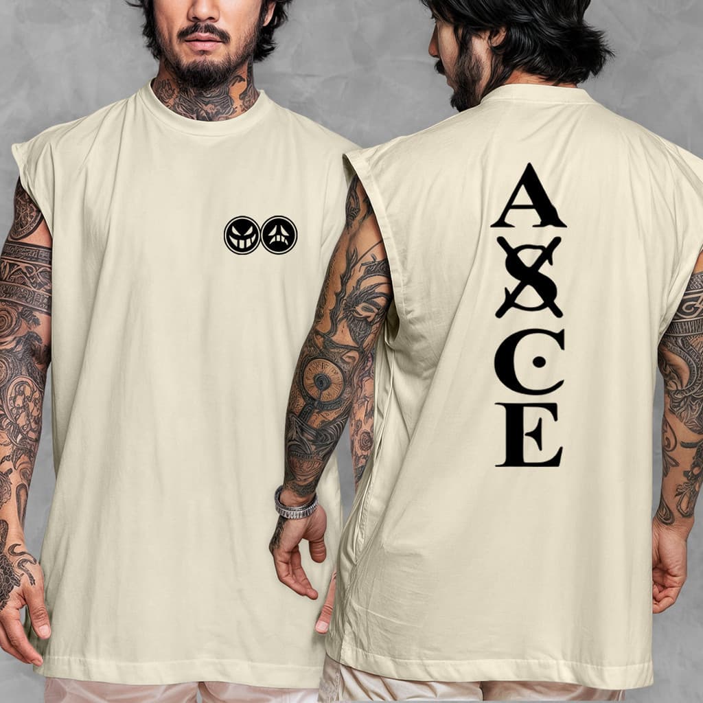 Camiseta Regata  Streetwear Estampada One Piece ASCE Em Algodão