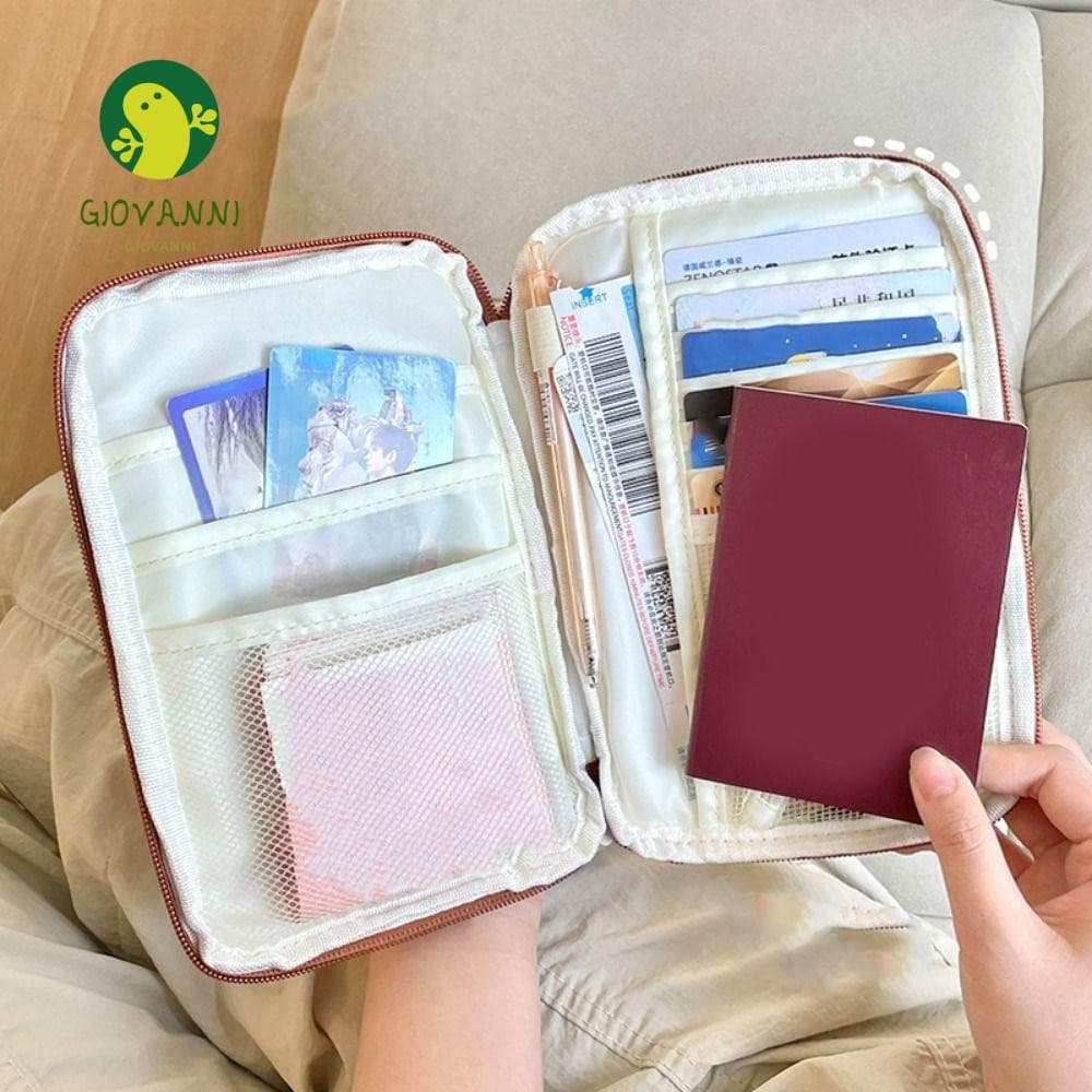 Porta-Passaporte GIOVANNI , Grande Capacidade Com Alça , Bolsa Fofa Para Documentos , Fibra De Poliéster
