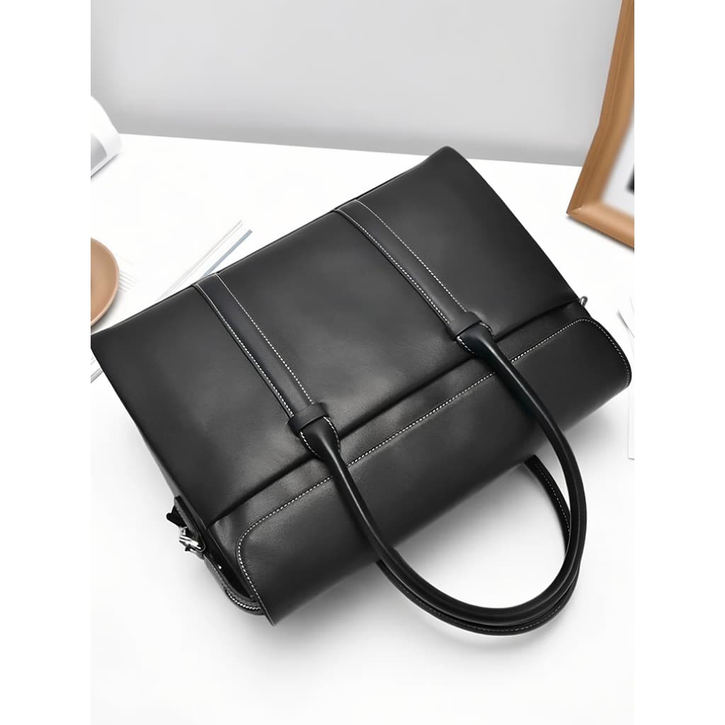 Bolsa de couro genuíno à prova de chuva bolsa masculina aba maleta de negócios bolsa de computador arquivo grande capaci
