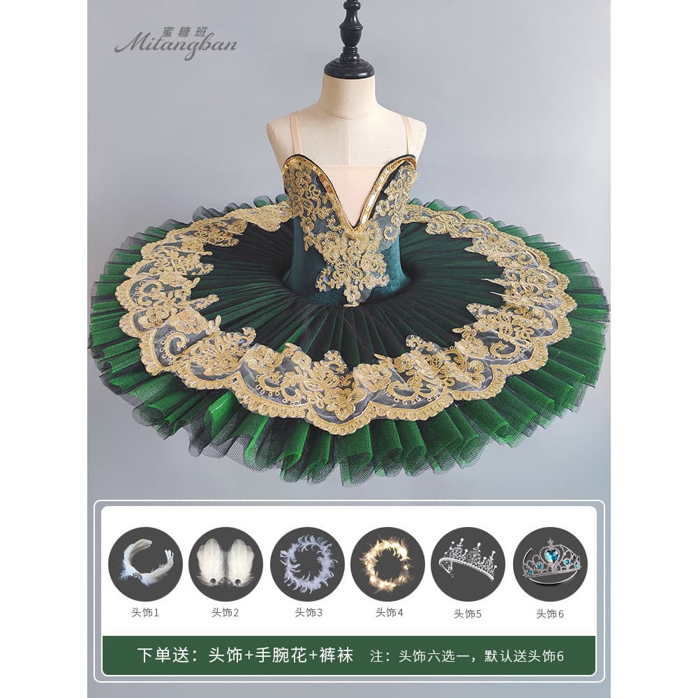Vestido de balé meninas High-End vestido de balé crianças traje de dança profissional estilingue azul pássaro mudança tu