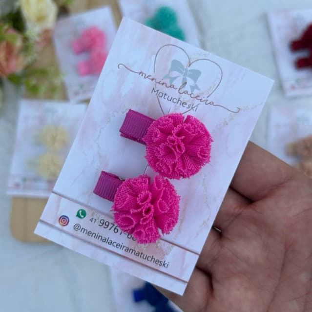 Parzinho / Kit Presilhas bebê Micro Pompom laços infantil meninas Maternidade Newborn