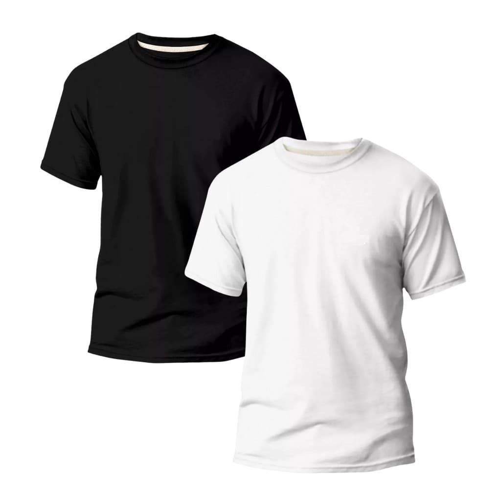 Kit 2 Camisetas Masculinas 100% Algodão Cores Variáveis Tecido Leve Confortável e Resistente