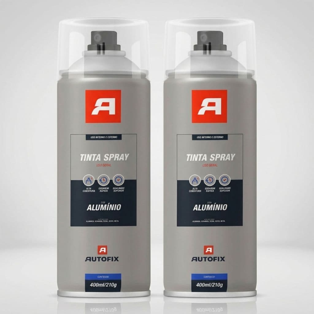 Kit 02 Tinta Spray Uso Geral 400ml Alumínio Metal Madeira Autofix Aerossol