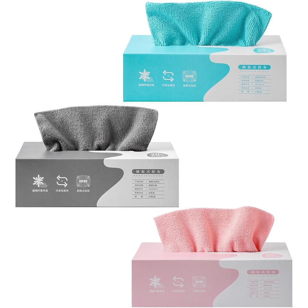 3 caixas de panos de cozinha de fibra ultrafina de rápida absorção, 20 panos por caixa, panos de rápida absorção.