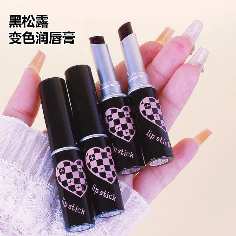 Batom preto que muda de cor, bálsamo labial feminino, hidratante, de longa duração, não desbota, não desbota, estudante
