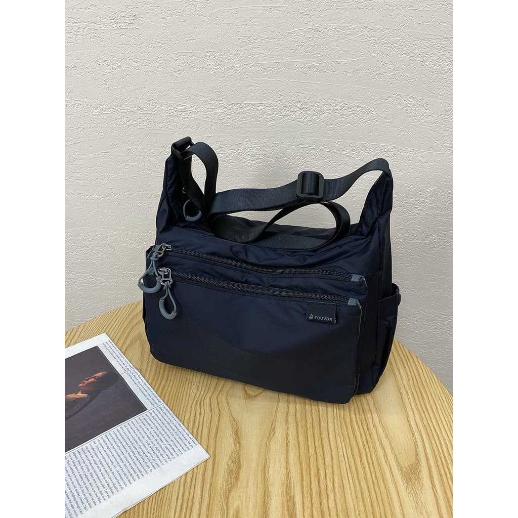 Fouvor bolsa de pano de Nylon de grande capacidade, bolsa leve de um ombro para viagem, masculina, feminina, Casual, com