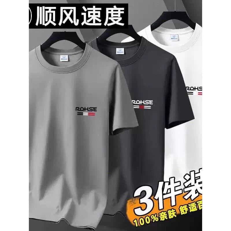 Camiseta de manga curta de seda gelo masculina verão legal respirável esportes meia manga camiseta verão meninos roupas