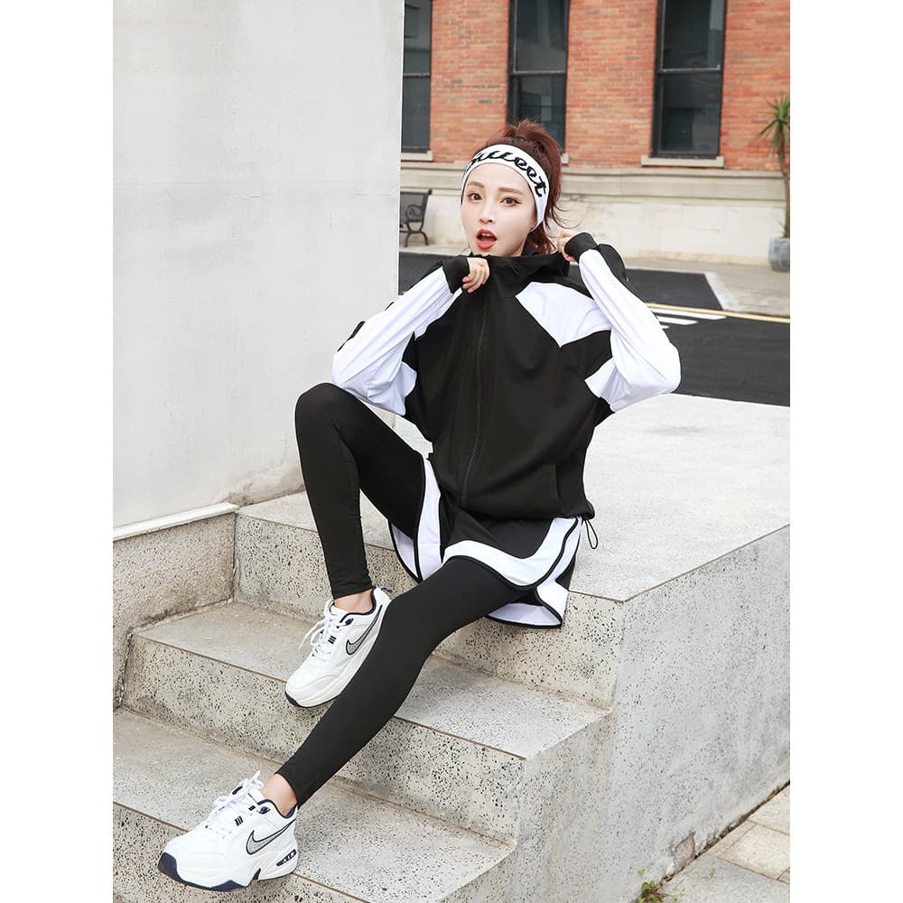 Terno esportivo feminino primavera outono novo estilo manhã correndo roupas de Yoga profissional moda solta mais magro o