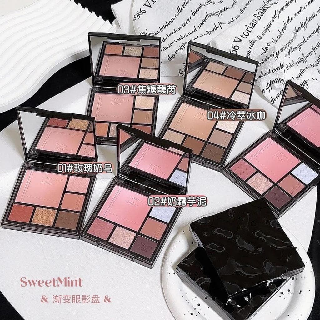 Recomendado!~~ Paleta de sombras gradientes Seis cores, baixa saturação, alto brilho, contorno, Blush, pó, maquiagem Nud