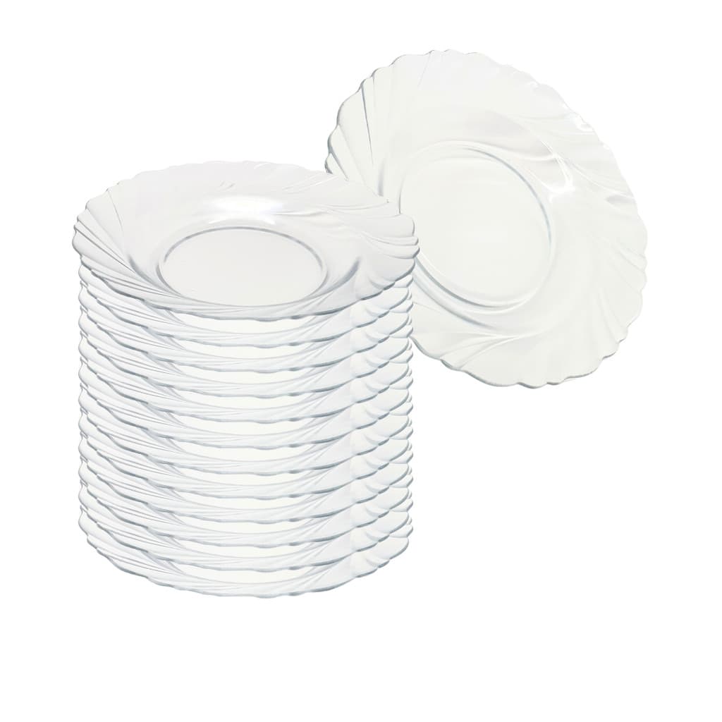 Jogo de 4/6/12 Pratos de Vidro Fundo Sopa 22 cm Almoço Jantar Mesa Posta Transparente