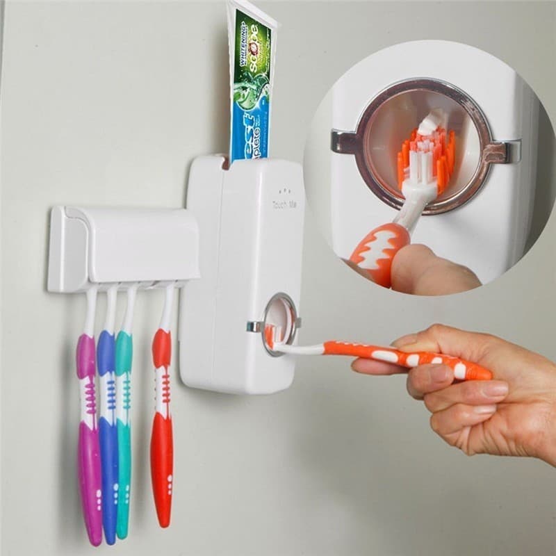 Dispenser Automático Pasta De Dente Com Suporte Escovas