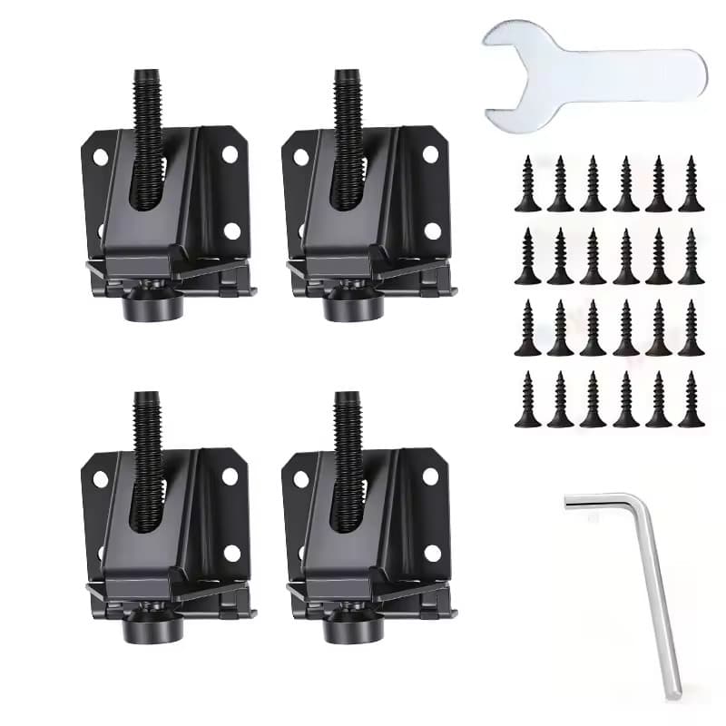 Pé Nivelador Metal Reforçado Para Móveis Com Placa Ajustável Pés Puff Acessórios Com Chave de Fenda