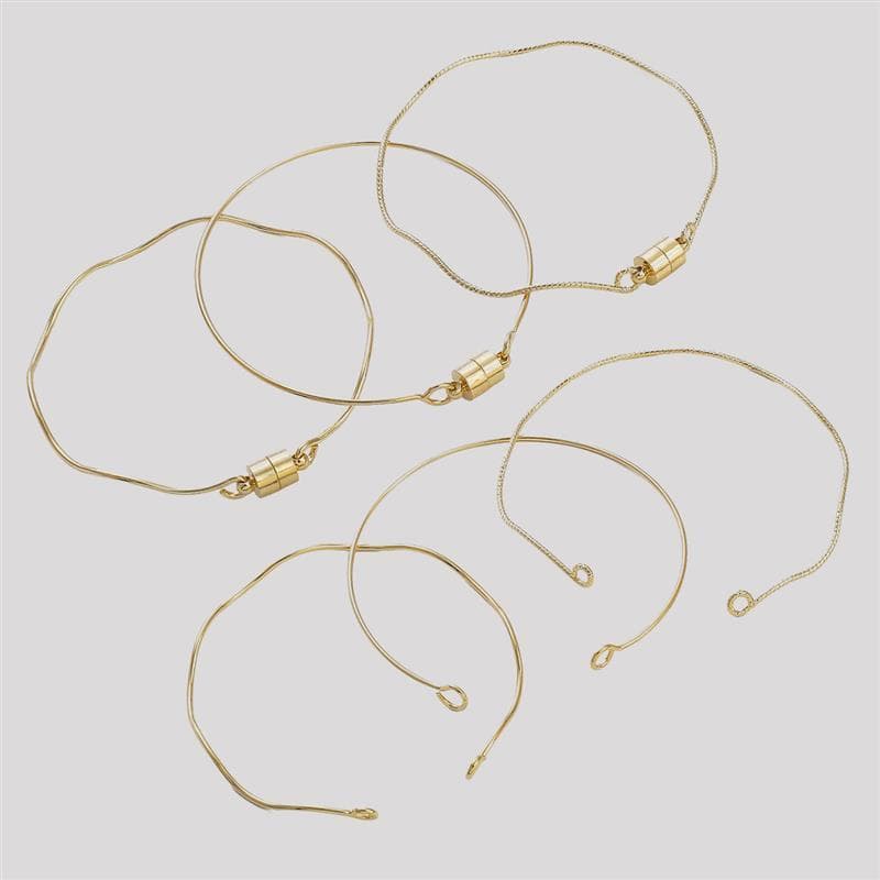14k ouro-embalado retenção de cor redonda fivela magnética pulseira artesanal DIY ímã fivela pulseira jóias Material ace