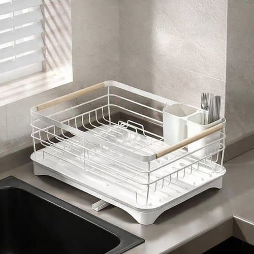 Escorredor Loucas Organizador Porta Talheres Compacto Base Coletora Pratico Resistente