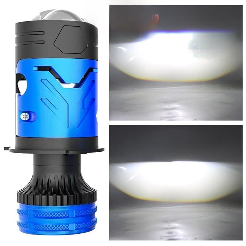 H4 LED Mini Lente Do Projetor Farol 6500K 12V Ventilador Turbo De Alta Potência Com Resfriamento Lâmpada À Prova D'água