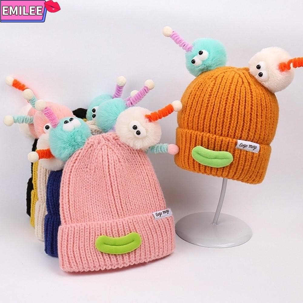 Boné De Proteção De Ouvido EMILEE , Chapéu De Malha À Prova De Vento Frio , Pulôver Engraçado Para Meninas