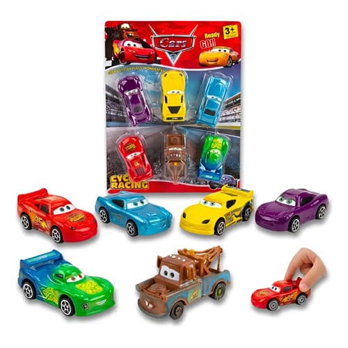 Kit 6 Brinquedo Carrinhos Relâmpago Mcqueen Carros Infantil Relâmpago Mcqueen Kit 6 Multicolorido