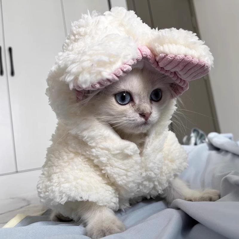 Roupas de gato bonito moletom com capuz outono inverno engrossado quente Anti-fiapos Muppets cães alemães roupas à prova