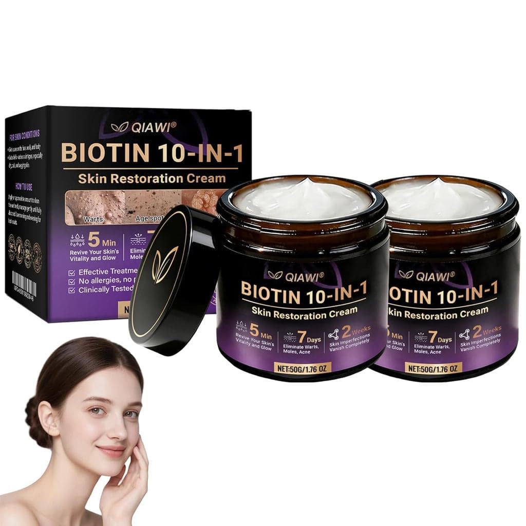 Creme Restaurador de Pele Qiawi Biotin 10 em 1, Novo Creme Profissional de Tratamento de Pele com Biotina 2026 para Remo