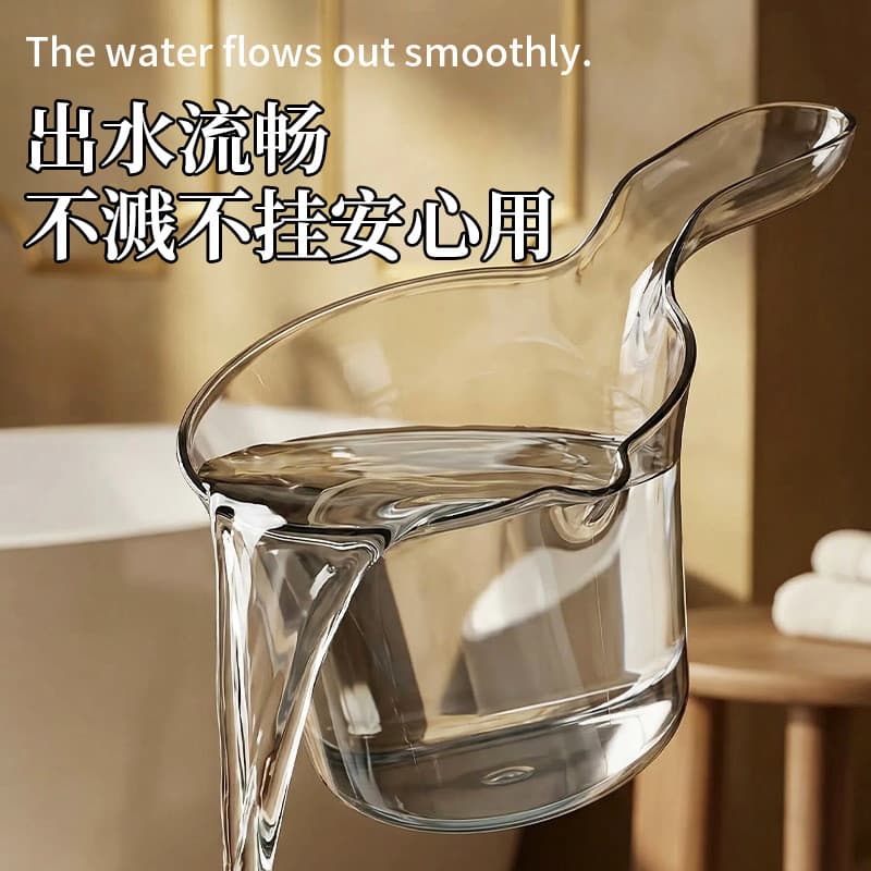 Concha de plástico para água para banho de bebê, pequena concha de plástico espessada com cabo curto DNB7