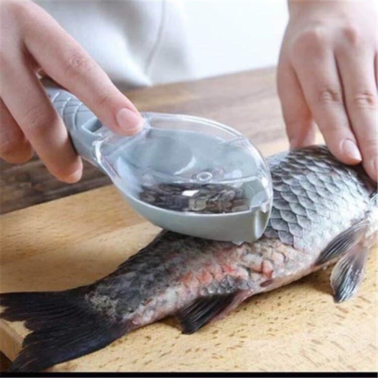 Raspador de escamas de peixe com tampa, removedor manual de escamas de peixe, raspador de escamas de peixe para cozinha,