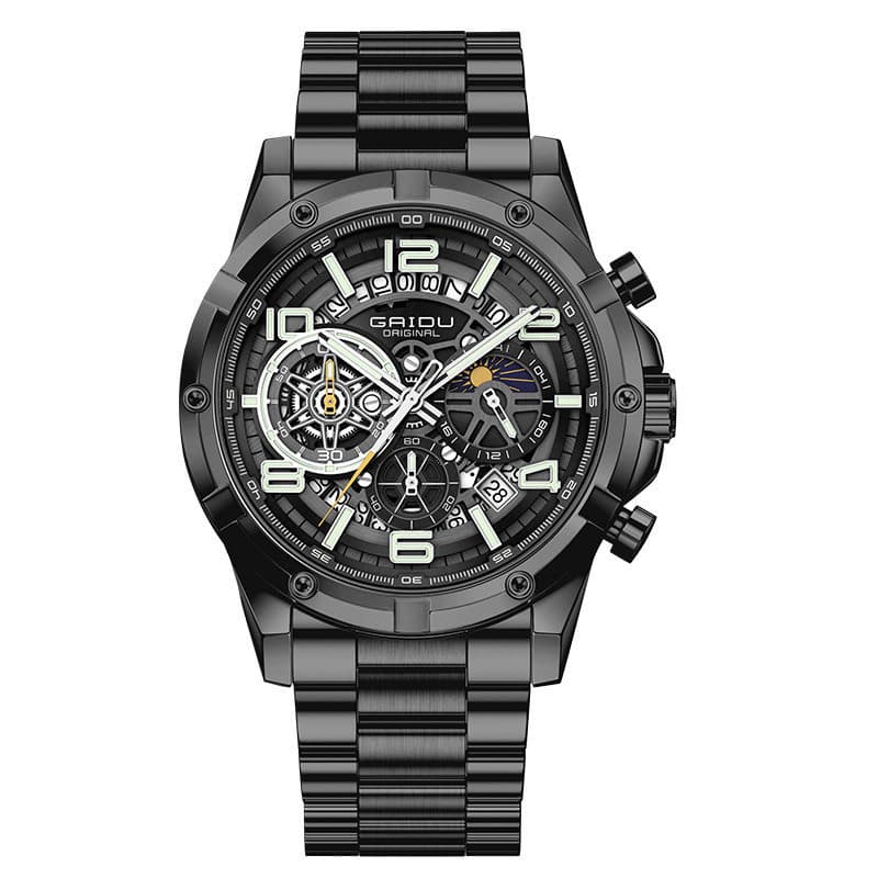Kaido Trendy Relógio Masculino Moda Oco Luminoso Estilo Mecânico Multifuncional High-End Business Watch