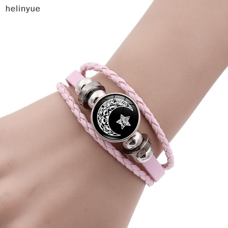 2 Pçs Luminoso Casal Pulseiras Sol Lua Ajustável Bla Trançado Pulseira Amizade Moda Romântica Jóias Presentes De Anivers