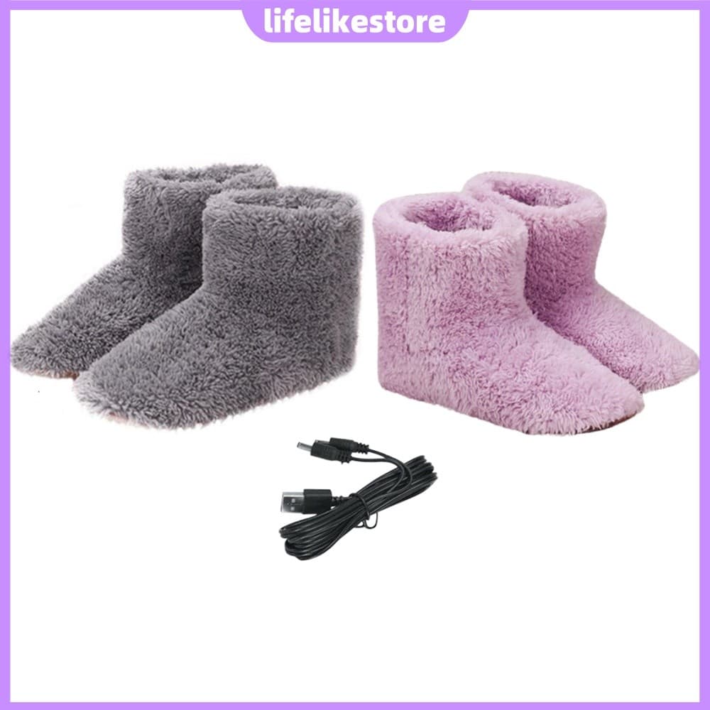 Mulheres Homens Sapatos De Aquecimento Elétrico USB Aquecidos Casais Para Casa Tempo Frio [lifelikestore.br]