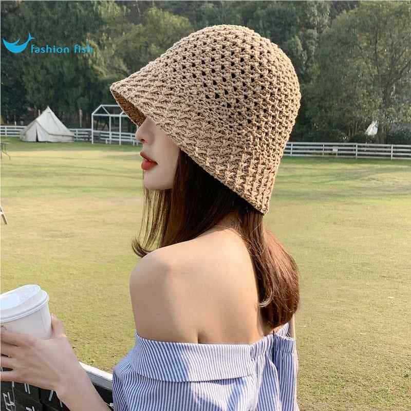 boné feminino boné Chapéu feminino ins na moda primavera verão balde chapéu moda versão coreana All-Match guarda-sol p