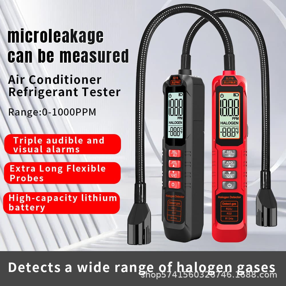 Detector de vazamento de refrigerante de ar condicionado de alta precisão, detector de refrigerante de flúor de carro de