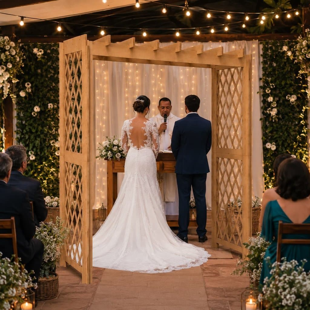 Arco Pergolado MDF Treliçado Festa Casamento Decoração Eventos 2m