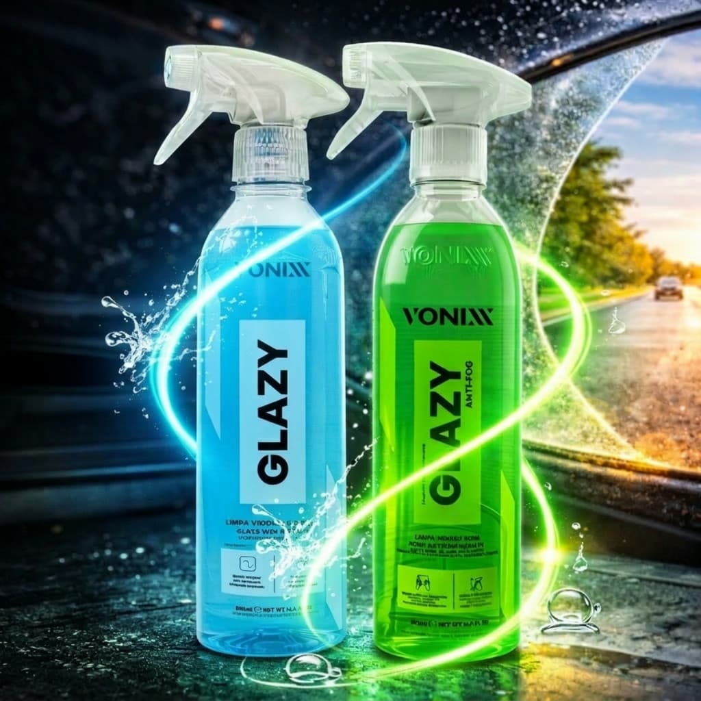 Kit Vonixx Glazy 500ml - Limpeza e Anti-Fog para Vidros