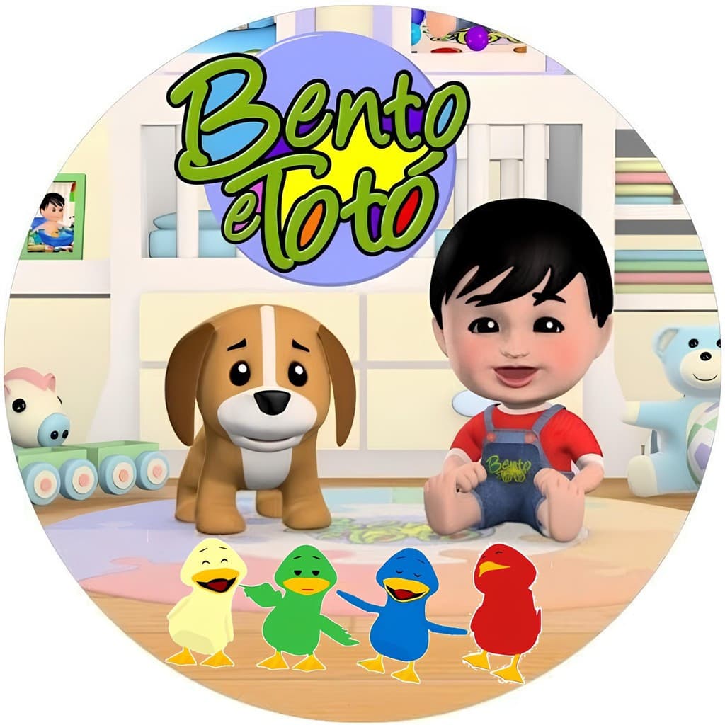 Painel Festa Aniversário Apenas Capa 50x50 150x150 Bento e Tot0 Cachorro Desenho Bebe Baby Meninos Meninas Kids