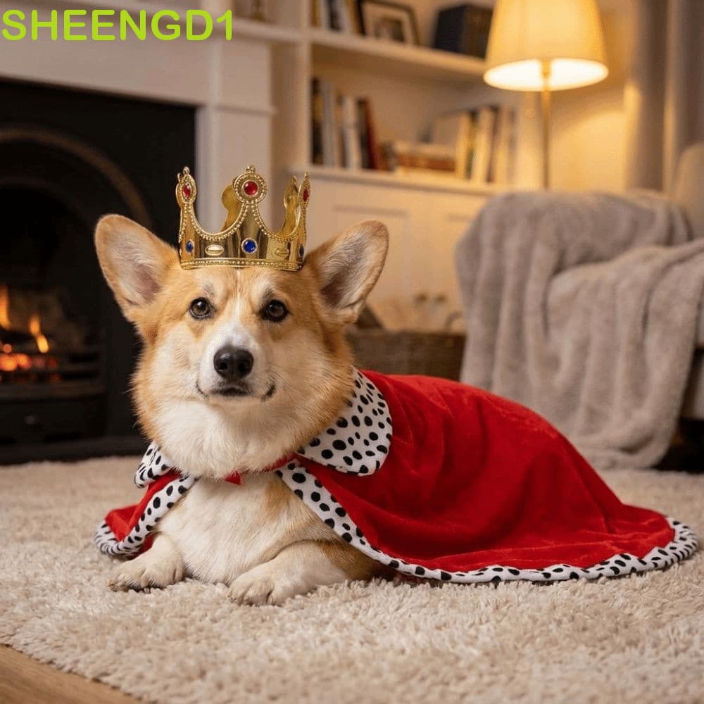 SHEENGD1 Capa King Para Cachorro , Ajustável Com Aparado De Veludo De Cosplay Animais De Estimação Respirável De Pelúcia