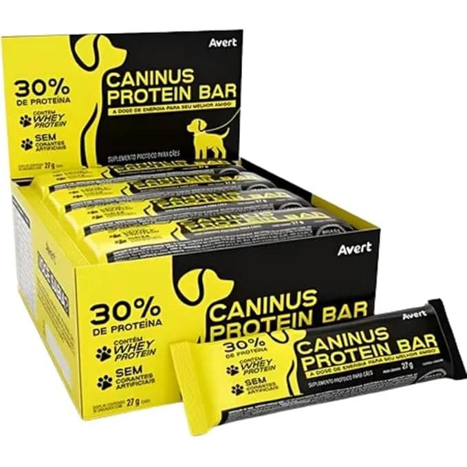 CANINUS PROTEIN BAR CAIXA COM 16 UNIDADES DE 27G AVERT